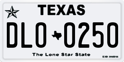 TX license plate DLO0250