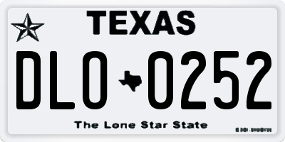 TX license plate DLO0252