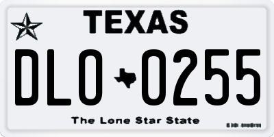TX license plate DLO0255
