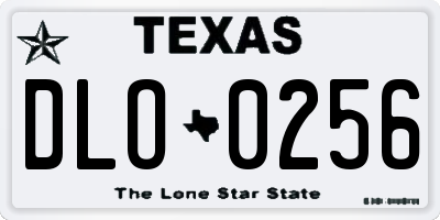 TX license plate DLO0256