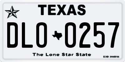 TX license plate DLO0257