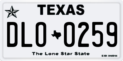 TX license plate DLO0259