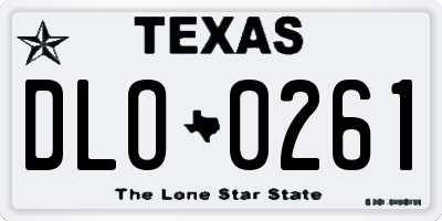 TX license plate DLO0261