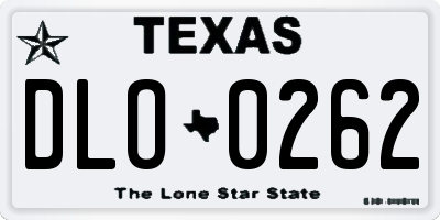 TX license plate DLO0262