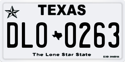 TX license plate DLO0263