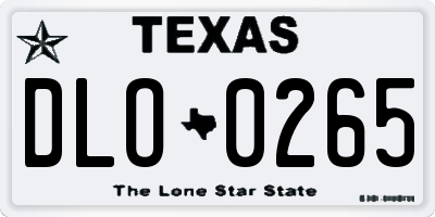 TX license plate DLO0265