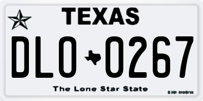 TX license plate DLO0267