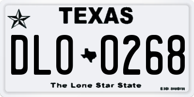 TX license plate DLO0268