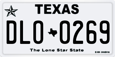 TX license plate DLO0269
