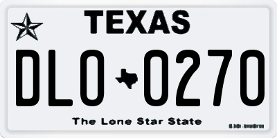 TX license plate DLO0270