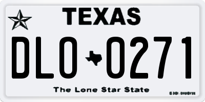 TX license plate DLO0271