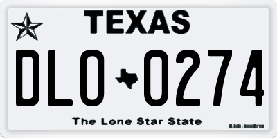 TX license plate DLO0274