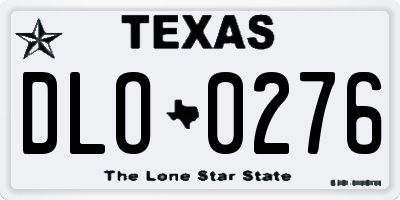 TX license plate DLO0276