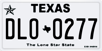 TX license plate DLO0277