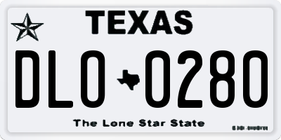 TX license plate DLO0280