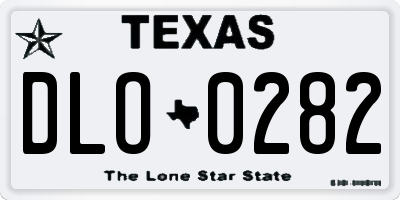 TX license plate DLO0282