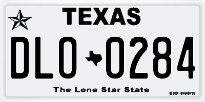 TX license plate DLO0284