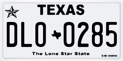 TX license plate DLO0285