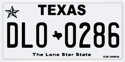 TX license plate DLO0286