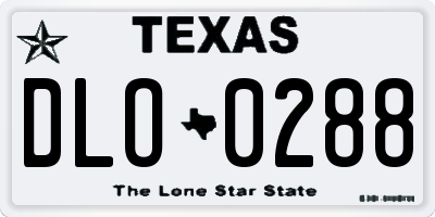 TX license plate DLO0288