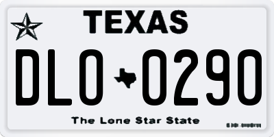 TX license plate DLO0290