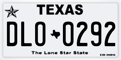 TX license plate DLO0292