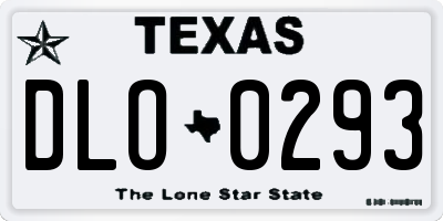 TX license plate DLO0293