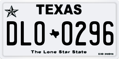 TX license plate DLO0296