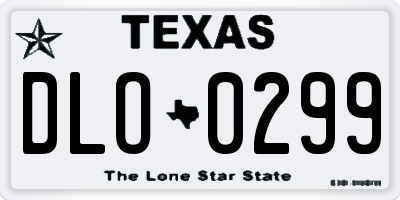 TX license plate DLO0299
