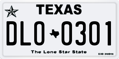 TX license plate DLO0301