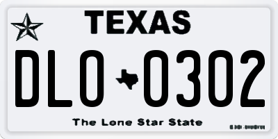 TX license plate DLO0302