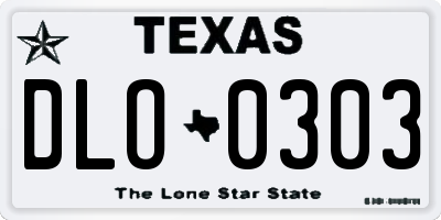 TX license plate DLO0303