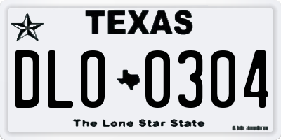 TX license plate DLO0304