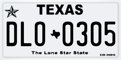TX license plate DLO0305