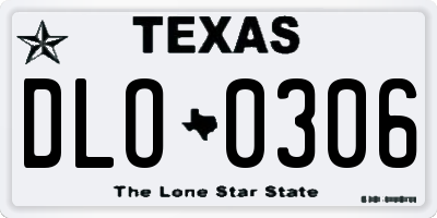 TX license plate DLO0306