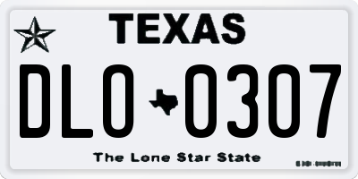 TX license plate DLO0307