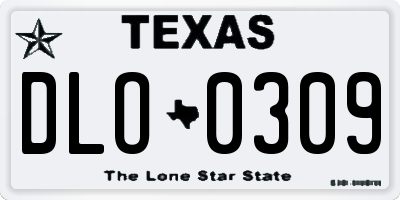 TX license plate DLO0309