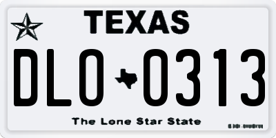 TX license plate DLO0313