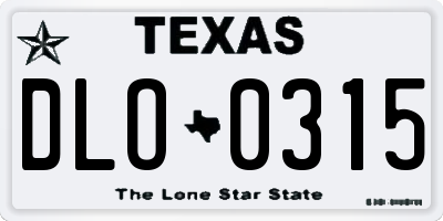 TX license plate DLO0315
