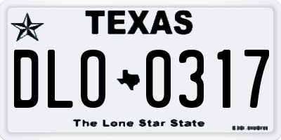 TX license plate DLO0317