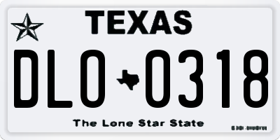 TX license plate DLO0318