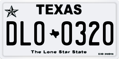 TX license plate DLO0320