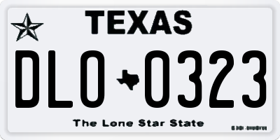 TX license plate DLO0323