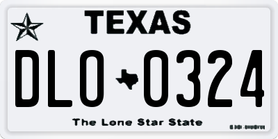 TX license plate DLO0324