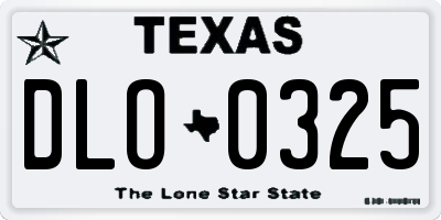 TX license plate DLO0325