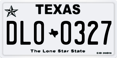 TX license plate DLO0327