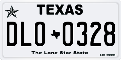 TX license plate DLO0328