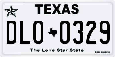 TX license plate DLO0329