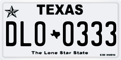 TX license plate DLO0333