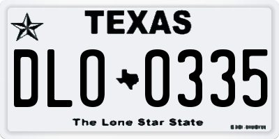 TX license plate DLO0335